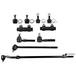 ORTUS UNI 10Pcs Front Suspension Kit Lower Ball Joints Tie Rod Ends Alloy Steel