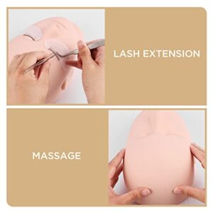 LASHVIEW Lash Mannequin Head, Practice Training Head,Make Up and Lash Extention,Cosmetology Doll Face Head,Soft-Touch Rubber Practice Head,Easy to Clean by Skincare Essential Oil.