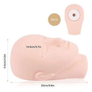 LASHVIEW Lash Mannequin Head, Practice Training Head,Make Up and Lash Extention,Cosmetology Doll Face Head,Soft-Touch Rubber Practice Head,Easy to Clean by Skincare Essential Oil.