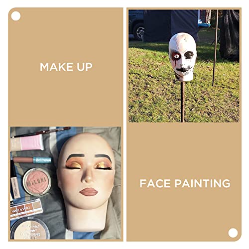 LASHVIEW Lash Mannequin Head, Practice Training Head,Make Up and Lash Extention,Cosmetology Doll Face Head,Soft-Touch Rubber Practice Head,Easy to Clean by Skincare Essential Oil.