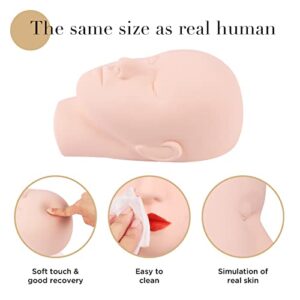 LASHVIEW Lash Mannequin Head, Practice Training Head,Make Up and Lash Extention,Cosmetology Doll Face Head,Soft-Touch Rubber Practice Head,Easy to Clean by Skincare Essential Oil.