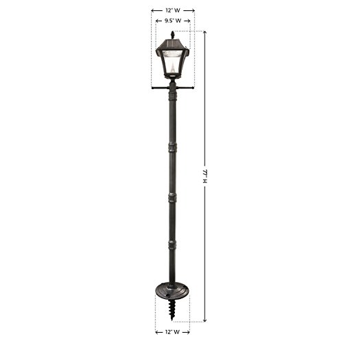 Gama Sonic GS-105S-G Baytown Ez Anchor Lamp, Post, Bright White LED, Black