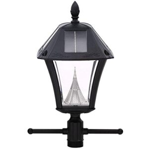 Gama Sonic GS-105S-G Baytown Ez Anchor Lamp, Post, Bright White LED, Black