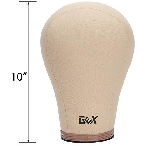 gexworldwide GEX Cork Canvas Block Head Mannequin Head Wig Display Styling Head With Mount Hole (Light Brown, 22")