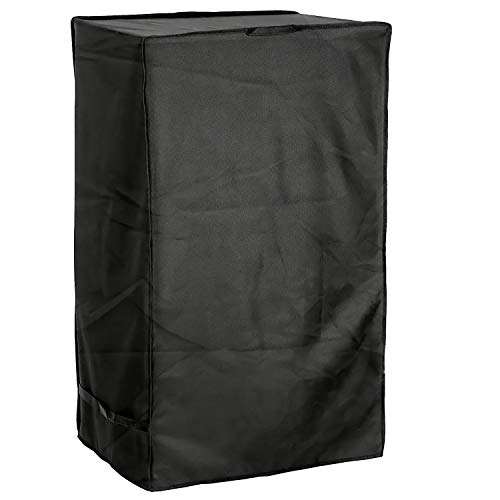 NEH Outdoor Smoker Grill Cover - 25" W x 17" D x 39" H - Electric, Propane, Pellet, or Charcoal BBQ Smoker Cover - Sunray Protected, and Weather Resistant Storage Cover - Black