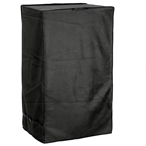 NEH Outdoor Smoker Grill Cover - 18" L x 17" W x 33" H - Electric, Propane, Pellet, or Charcoal BBQ Smoker Cover - Sunray Protected, and Weather Resistant Storage Cover - Black