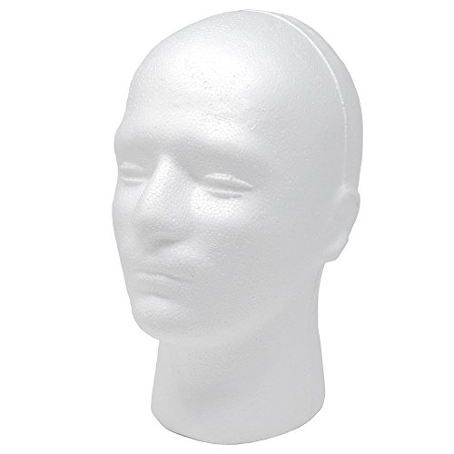 Male Styrofoam Foam Mannequin wig Head 11" (1 count)