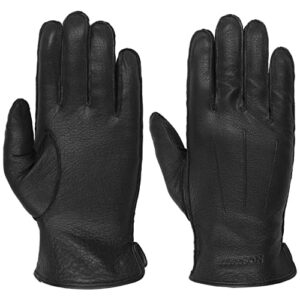 stetson classic uni goat leather gloves men black 9 1/2