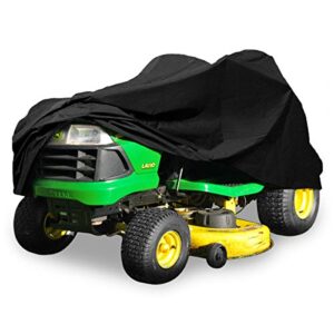 north east harbor deluxe riding lawn mower tractor cover fits decks up to 54″ – black – water and sunray resistant storage cover