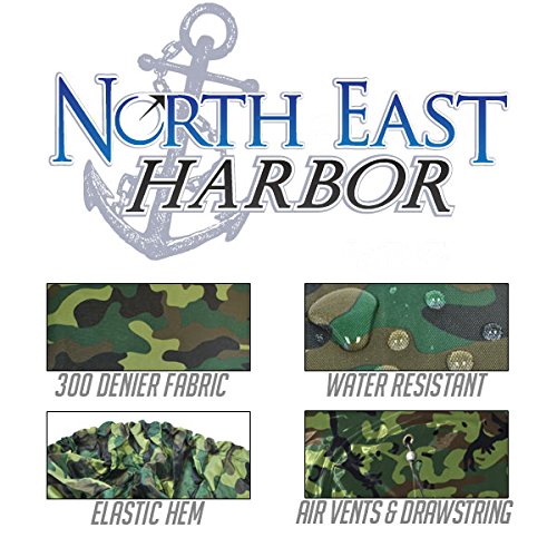 North East Harbor NEH Deluxe Riding Lawn Mower Tractor Cover Fits Decks up to 54" - Camouflage - Water and Sunray Resistant Storage Cover + KapscoMoto Keychain