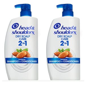 head and shoulders shampoo and conditioner 2 in 1, anti dandruff treatment, dry scalp care with almond oil, 32.1 fl oz, twin pack