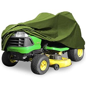 north east harbor neh deluxe riding lawn mower tractor cover fits decks up to 54″ – green – 190t polyester taffeta pa coated water and sunray resistant storage cover
