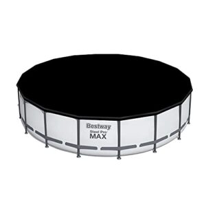 Bestway Steel Pro MAX 18 Foot x 48 Inch Round Metal Frame Above Ground Outdoor Swimming Pool Set with 1,000 Filter Pump, Ladder, and Cover