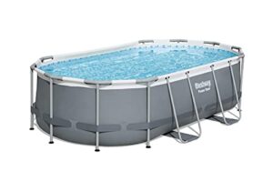 bestway power steel 14′ x 8’2″ x 39.5″ oval above ground pool set | includes 530gal filter pump, ladder, chemconnect dispener