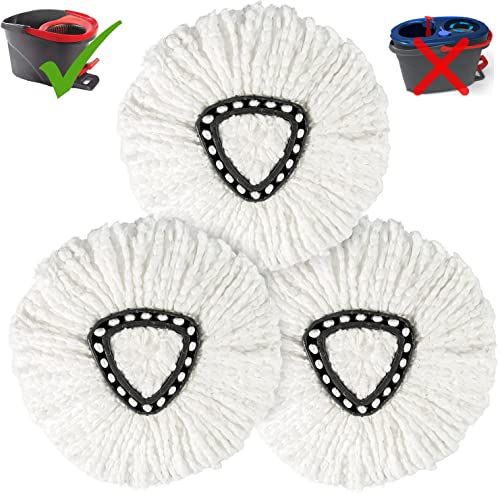 [3 Pack] Mop Replace Heads, Spin Mop Refill Heads Replacements Compatible with O Cedar 1-Tank System- Easy to Replace, Microfiber, Machine Washable