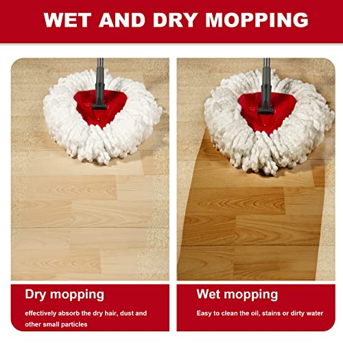 [3 Pack] Mop Replace Heads, Spin Mop Refill Heads Replacements Compatible with O Cedar 1-Tank System- Easy to Replace, Microfiber, Machine Washable