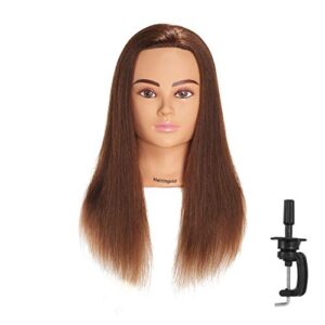 hairingrid mannequin head 20″-22″ 100% human hair hairdresser cosmetology mannequin manikin training head hair and free clamp holder (1906lb0414)