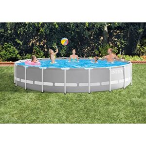 INTEX 26755EH 20 Feet x 52 Inch Prism Premium Frame Above Ground Pool | Cartridge Filter Pump, Ladder, Ground Cloth and Pool Cover Included