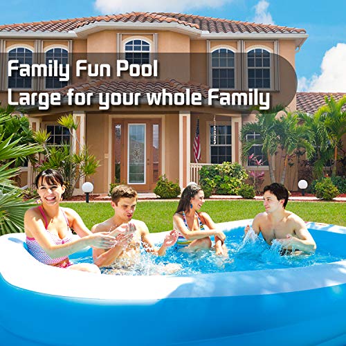Inflatable Portable Swimming Pool Family Full Size Blow Up Kiddie Pool Play Center 120" X 72" X 22", Suitable for Kids Children and Adults Family Pools for Garden Backyard Summer Pool Party