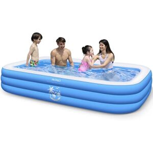akaso inflatable swimming pools, 118″ x 71″ x 22″ blow up swimming pools for kids, adults, children, toddlers, full-sized inflatable kiddie pools wear-resistant, garden, backyard water party