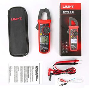 UNI-T UT204R Digital Clamp Meter, Auto Ranging TRMS 6000 Counts NCV Volt Amp Meter with AC/DC Ohm Diode Capacitance Resistance Temperature Frequency Continuity Test