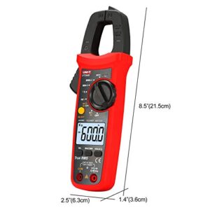 UNI-T UT204R Digital Clamp Meter, Auto Ranging TRMS 6000 Counts NCV Volt Amp Meter with AC/DC Ohm Diode Capacitance Resistance Temperature Frequency Continuity Test