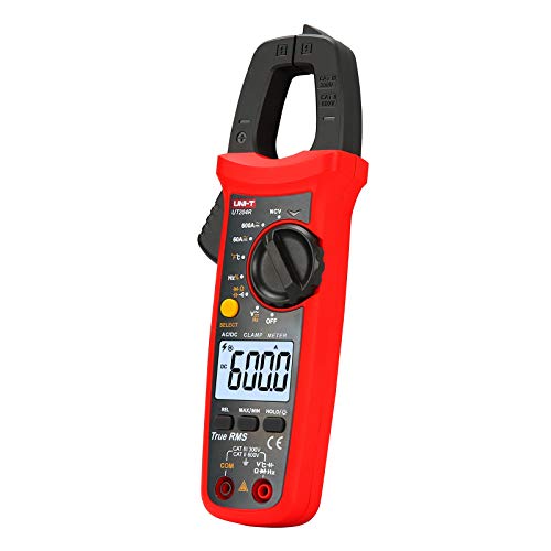 UNI-T UT204R Digital Clamp Meter, Auto Ranging TRMS 6000 Counts NCV Volt Amp Meter with AC/DC Ohm Diode Capacitance Resistance Temperature Frequency Continuity Test