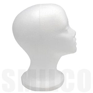 12" 3 Pcs Foam Wig Head - Tall Female Foam Mannequin Wig Stand and Holder for Style, Model And Display Hair, Hats and Hairpieces, Mask - for Home, Salon and Travel
