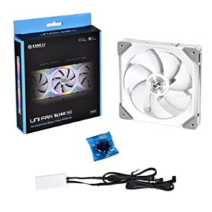 Lian Li UNI Fan SL140 RGB x1 140mm Revolutionized Daisy-Chain ARGB Fan - White