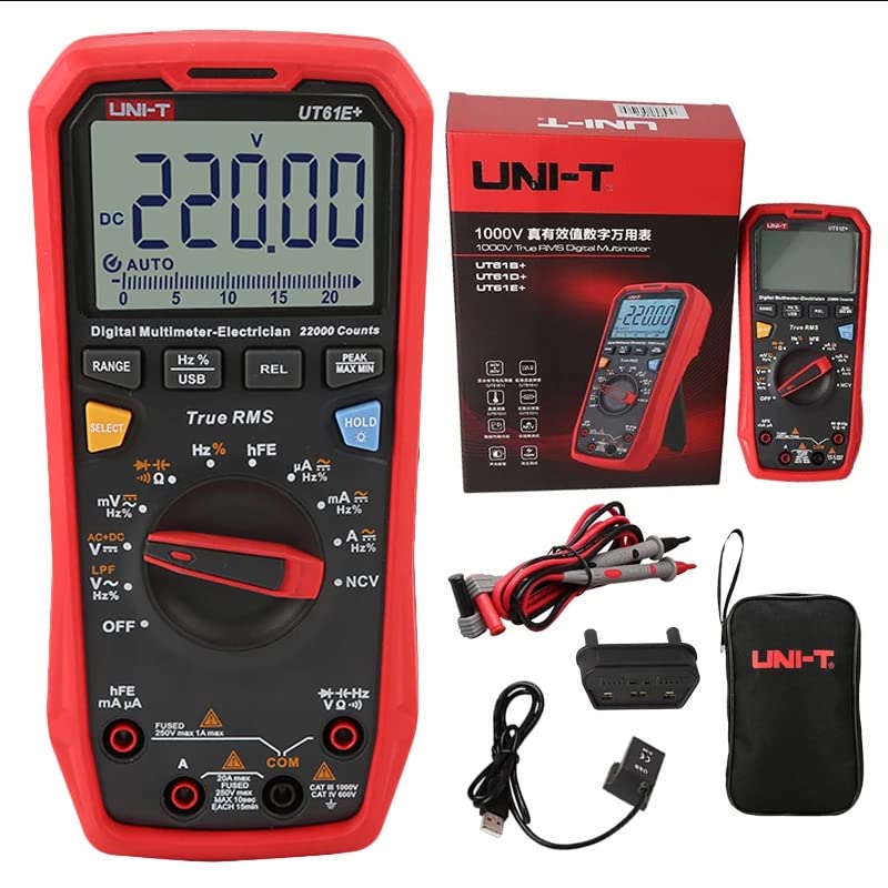 UNI-T Digital Multimeter UT61E+ 22000 Counting AC and DC Current Multimeter High-Frequency Response Measurement Can accurately Measure Changes in weak Signals