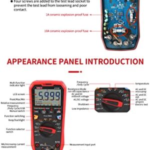 UNI-T Digital Multimeter UT61E+ 22000 Counting AC and DC Current Multimeter High-Frequency Response Measurement Can accurately Measure Changes in weak Signals