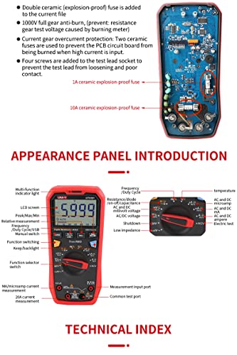 UNI-T Digital Multimeter UT61E+ 22000 Counting AC and DC Current Multimeter High-Frequency Response Measurement Can accurately Measure Changes in weak Signals