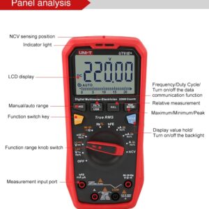 UNI-T Digital Multimeter UT61E+ 22000 Counting AC and DC Current Multimeter High-Frequency Response Measurement Can accurately Measure Changes in weak Signals