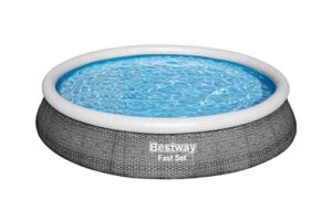 bestway fast set 13′ x 33″ round inflatable above ground pool set | includes 530gal filter pump