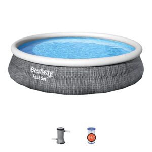 Bestway Fast Set 13' x 33" Round Inflatable Above Ground Pool Set | Includes 530gal Filter Pump