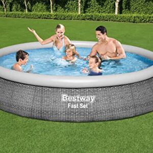 Bestway Fast Set 13' x 33" Round Inflatable Above Ground Pool Set | Includes 530gal Filter Pump