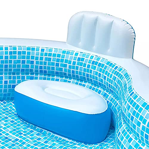 Members Mark Elegant Family Pool 10 Feet Long 2 Inflatable Seats with Backrests. New Version