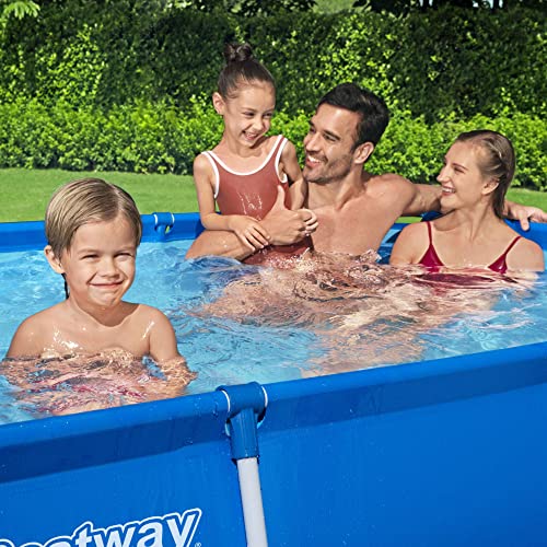 Bestway Steel Pro 8.5 Feet x 67 Inch x 24 Inch Rectangular Steel Frame Above Ground Outdoor Backyard Swimming Pool, Blue (Pool Only)