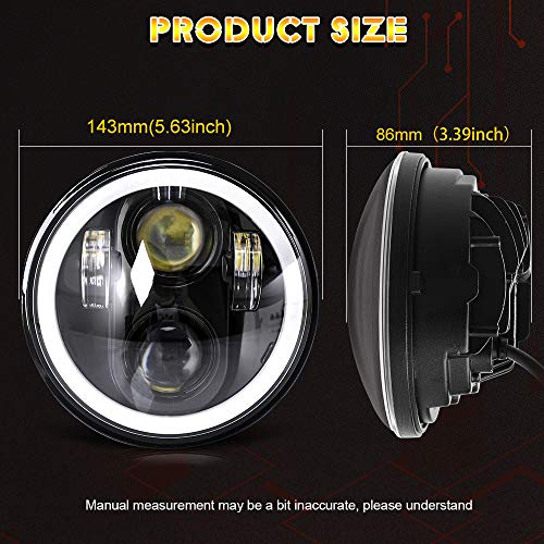 UNI-SHINE 4pcs 5 3/4" 5.75 LED Headlights with High Low Beam Amber turn signal White DRL, 5 3/4 led headlight Halo Ring