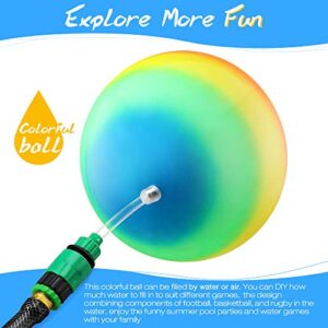 Hiboom Swimming Pool Balls Underwater | Pool Diving Toys Ball with Water Filling Adapter | Cool Exercise Toys That Can Bounce Under Water, Swimming Gifts for Kids, Adults, Family (Rainbow Style)