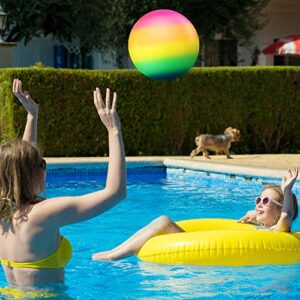 Hiboom Swimming Pool Balls Underwater | Pool Diving Toys Ball with Water Filling Adapter | Cool Exercise Toys That Can Bounce Under Water, Swimming Gifts for Kids, Adults, Family (Rainbow Style)