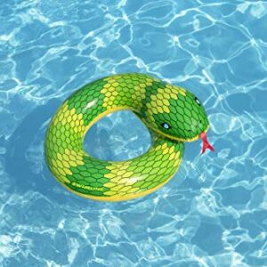 Swimline Snake Inflatable Pool Ring Yellow, Green, 32" x 28" x 16"