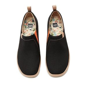 uin women’s slip ons canvas lightweight flats sneakers walking casual loafers solid color travel shoes black (40)