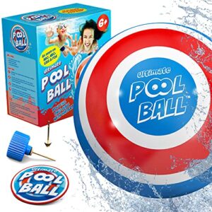 activ life ultimate pool ball (blue & red) 6″ diameter, water ball for swimming pools and games, pool ball and pool toy for kids, easter basket stuffer gift for kids