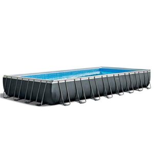 Intex 26377EH 32ft x 16ft x 52in Ultra XTR Rectangular Swimming Pool with 28003E Maintenance Kit, Ladder and 120V 2,800 GPH Sand Filter Pump