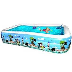 inflatable pool, 120″ x 72″ x 22″ family full-sized inflatable lounge pool for kids, toddlers, infant & adult for ages 3+, swimming pools above ground, outdoor, garden, backyard, summer water party