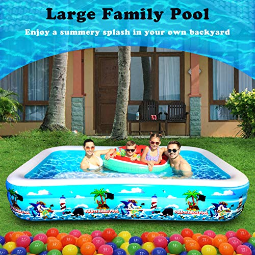 Inflatable Pool, 120" X 72" X 22" Family Full-Sized Inflatable Lounge Pool for Kids, Toddlers, Infant & Adult for Ages 3+, Swimming Pools Above Ground, Outdoor, Garden, Backyard, Summer Water Party