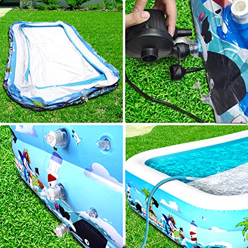 Inflatable Pool, 120" X 72" X 22" Family Full-Sized Inflatable Lounge Pool for Kids, Toddlers, Infant & Adult for Ages 3+, Swimming Pools Above Ground, Outdoor, Garden, Backyard, Summer Water Party