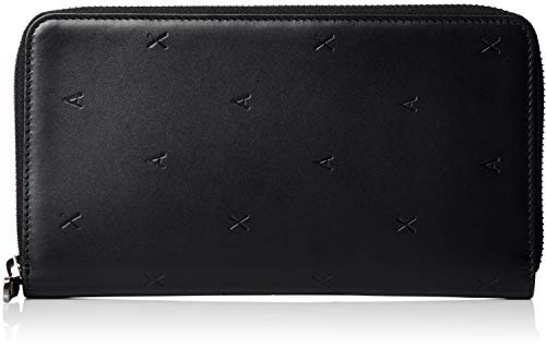 Armani Exchange Men's Rounded Zip Wallet, nero/black, UNI