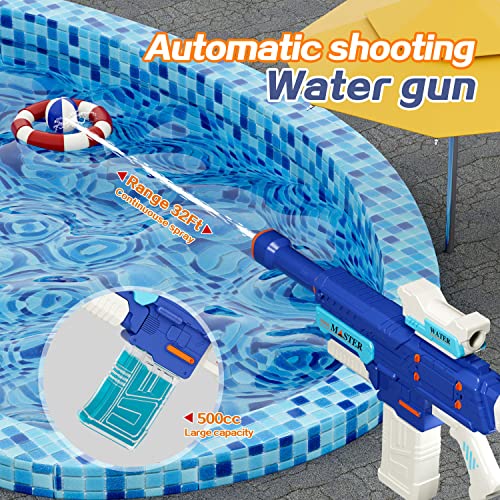 Electric Water Gun Automatic Water Squirt Guns, Super Water Powerful Water Soaker Water Blasters Guns with 500cc High Capacity Summer Water Toys for Kids Adults